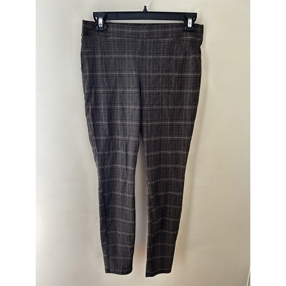 Simply Vera Wang Skinny Women’s Large Twill Plaid Pull On Pant Academia Career - Picture 1 of 5